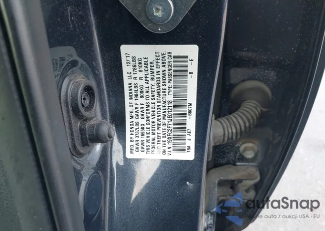 19XFC2F71JE012118: 40736134