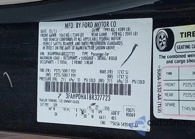 3FAHP0HA1BR327723: 40735742