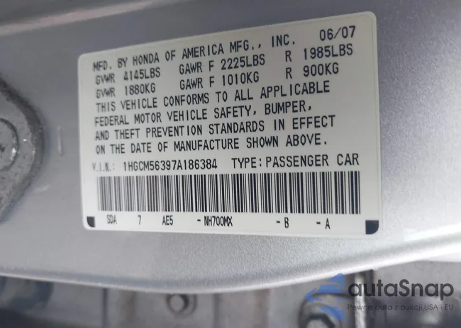 1HGCM56397A186384: 40740710