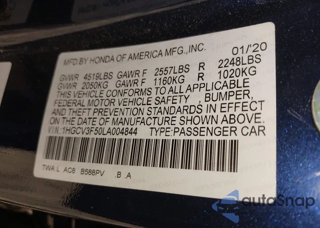 1HGCV3F50LA004844: 40740974