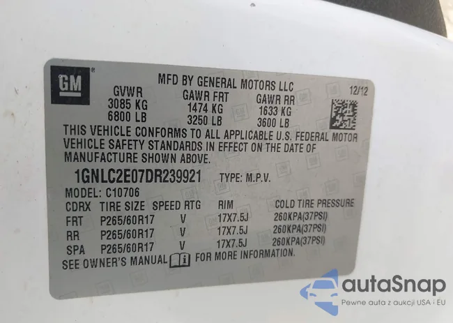 1GNLC2E07DR239921: 40747482