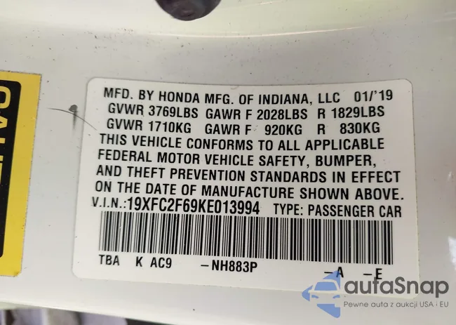 19XFC2F69KE013994: 40746968