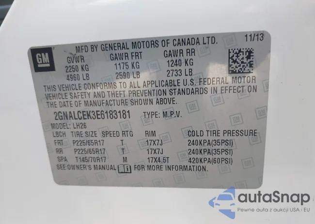 2GNALCEK3E6183181: 40751459