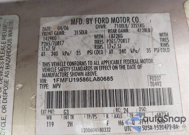 1FMFU19586LA80685: 40753051