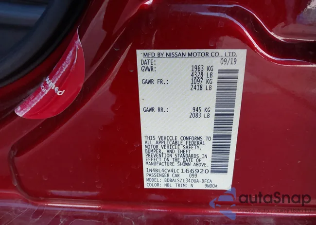 1N4BL4CV4LC166920: 40755450