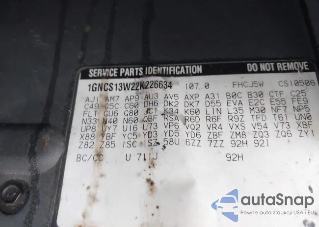 1GNCS13W22K226634: 40754836