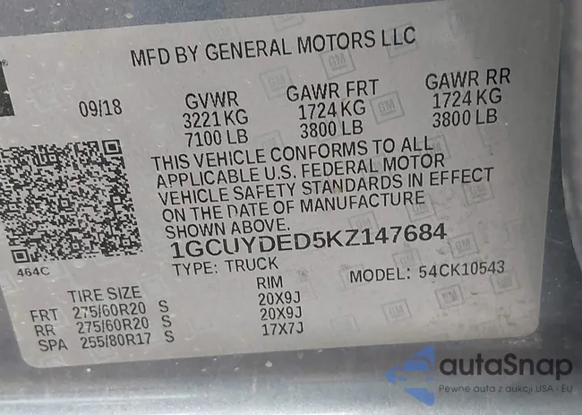 1GCUYDED5KZ147684: 40758416