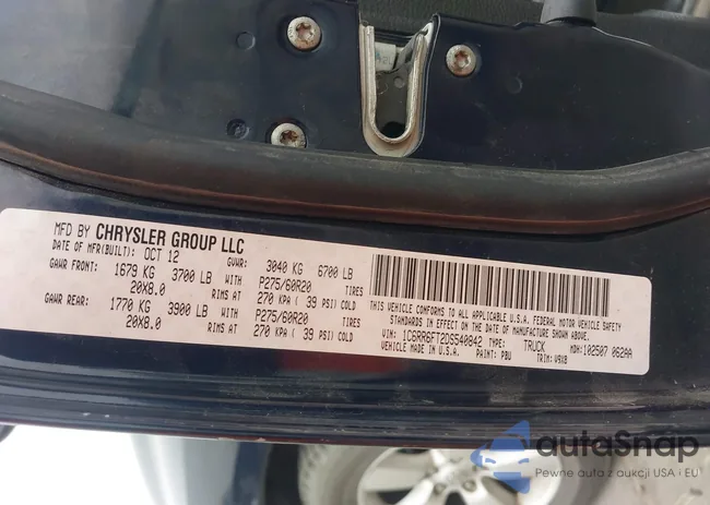 1C6RR6FT2DS540842: 40760513