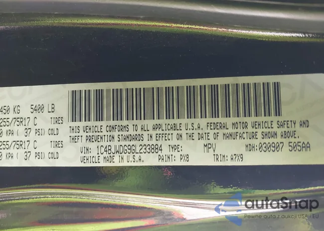 1C4BJWDG9GL233884: 40761494