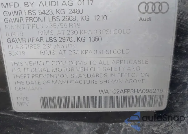 WA1C2AFP3HA098216: 40762507