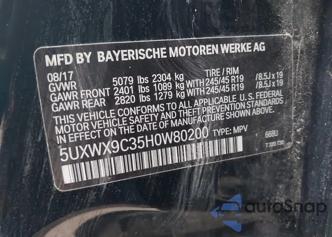 5UXWX9C35H0W80200: 40761592