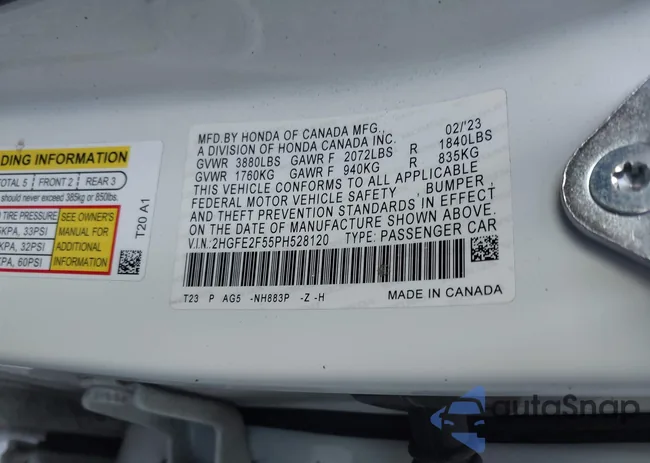 2HGFE2F55PH528120: 40767307