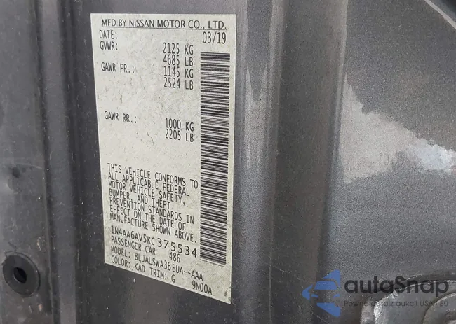 1N4AA6AV5KC375534: 40768157