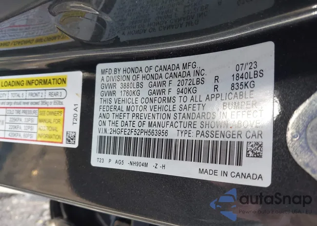 2HGFE2F52PH563956: 40770888