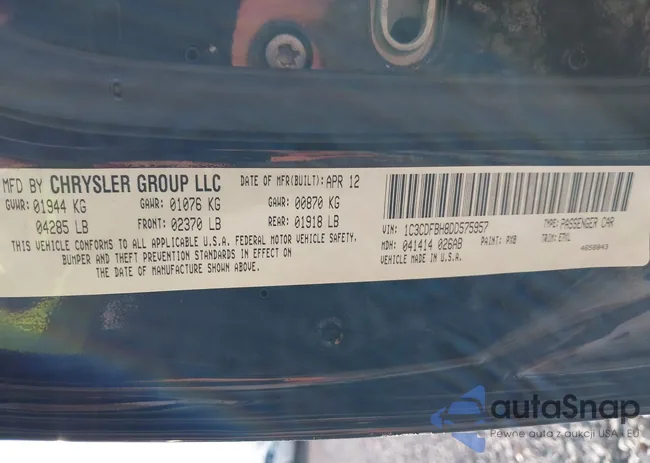 1C3CDFBH8DD575957: 40772406