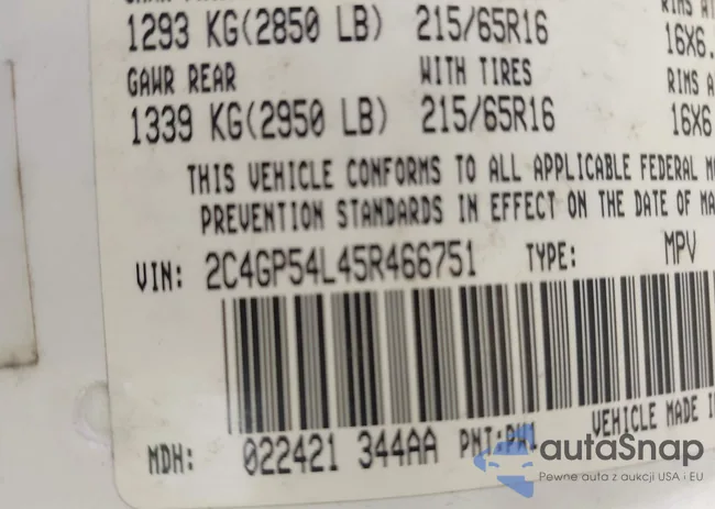 2C4GP54L45R466751: 40775128