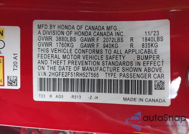 2HGFE2F51RH527565: 40776432