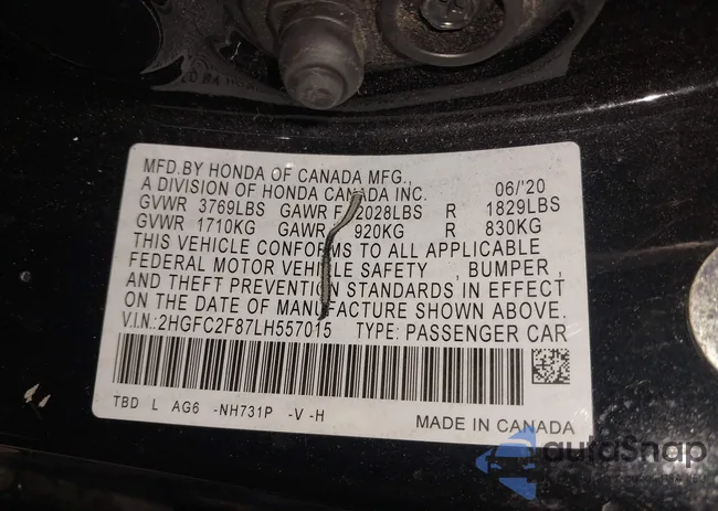 2HGFC2F87LH557015: 40777730