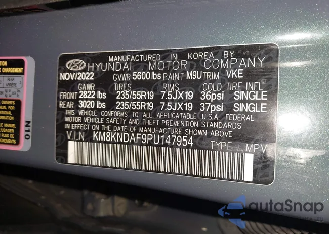 KM8KNDAF9PU147954: 40783220