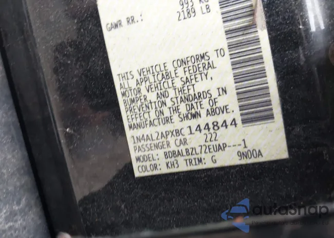 1N4AL2APXBC144844: 40785837