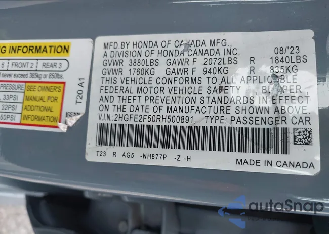 2HGFE2F50RH500891: 40791336