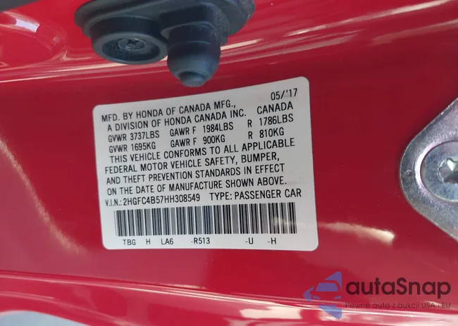 2HGFC4B57HH308549: 40790624