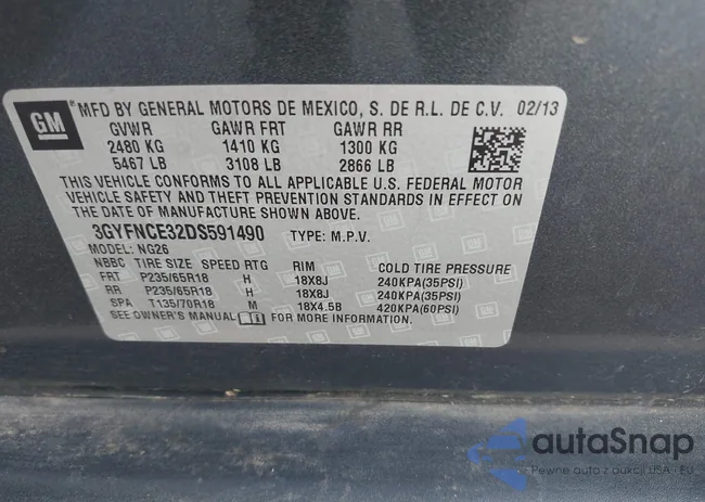 3GYFNCE32DS591490: 40792384