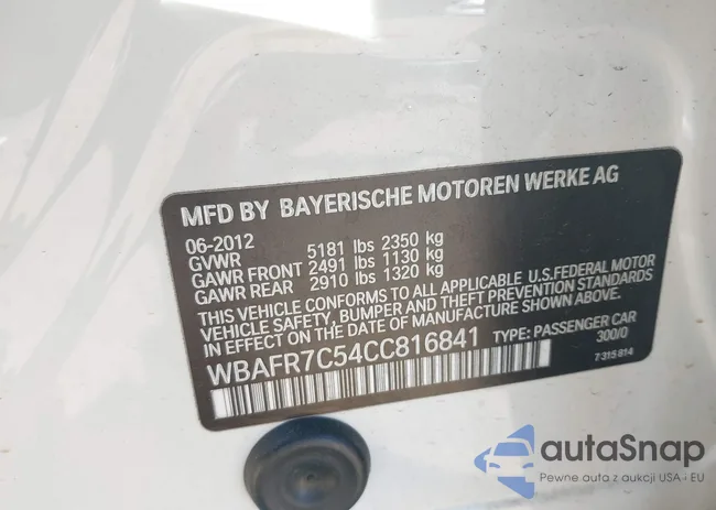 WBAFR7C54CC816841: 40797746