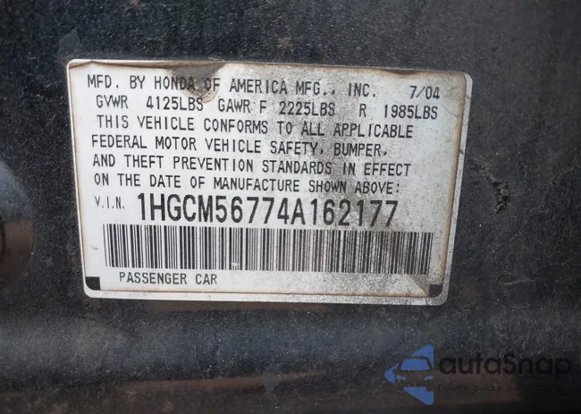 1HGCM56774A162177: 40800652