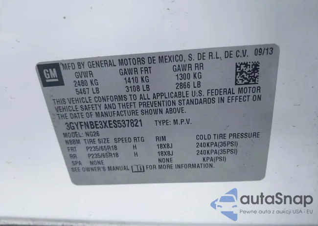 3GYFNBE3XES537821: 40802403