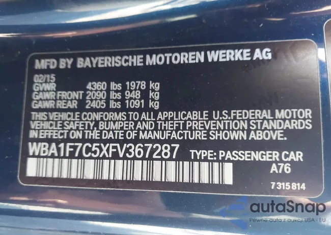 WBA1F7C5XFV367287: 40802463