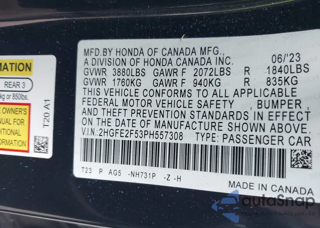 2HGFE2F53PH557308: 40804960