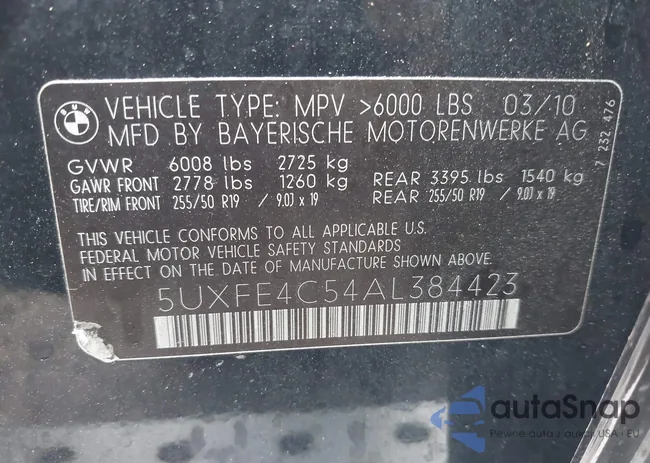 5UXFE4C54AL384423: 40804798