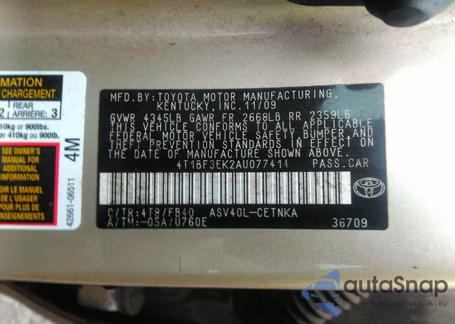 4T1BF3EK2AU077414: 40808286