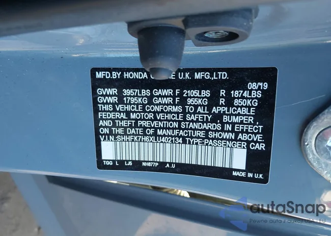 SHHFK7H6XLU402134: 40811239