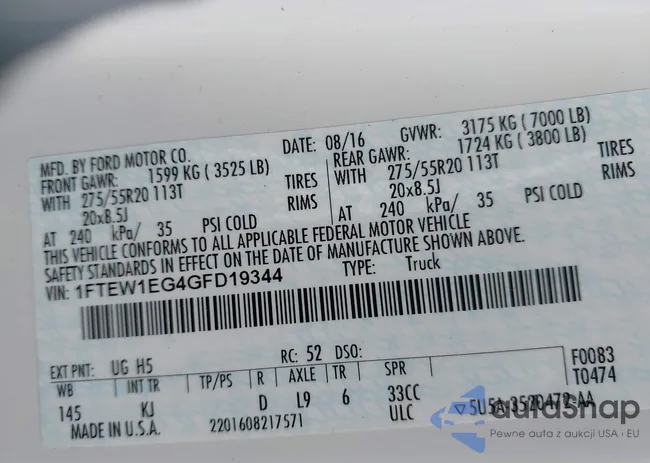 1FTEW1EG4GFD19344: 40811487