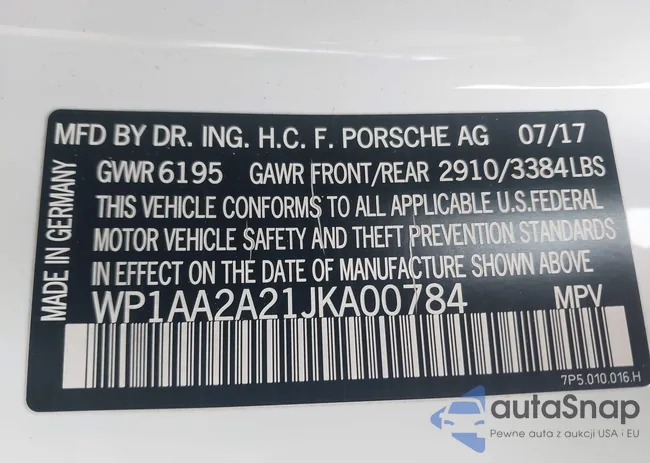 WP1AA2A21JKA00784: 40813121