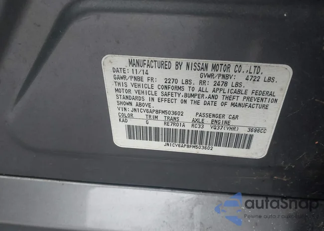 JN1CV6AP8FM503602: 40813388