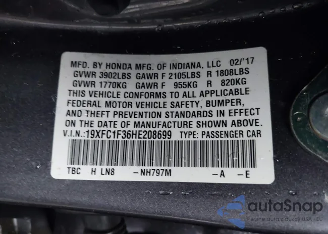 19XFC1F36HE208699: 40813982