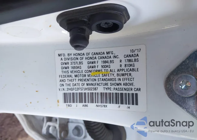 2HGFC2F57JH502387: 40814072