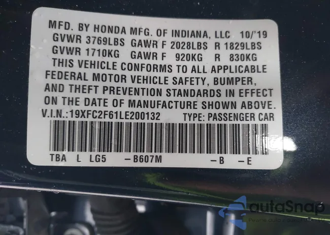 19XFC2F61LE200132: 40814162