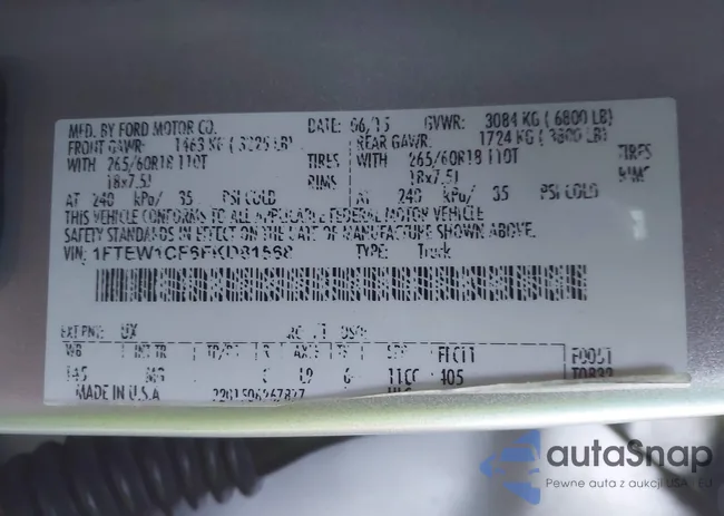 1FTEW1CF6FKD81568: 40817528