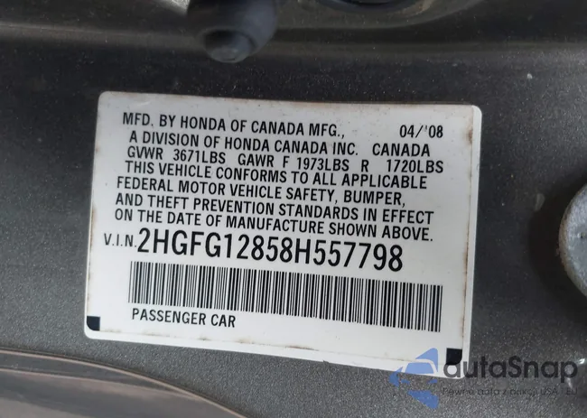 2HGFG12858H557798: 40825029