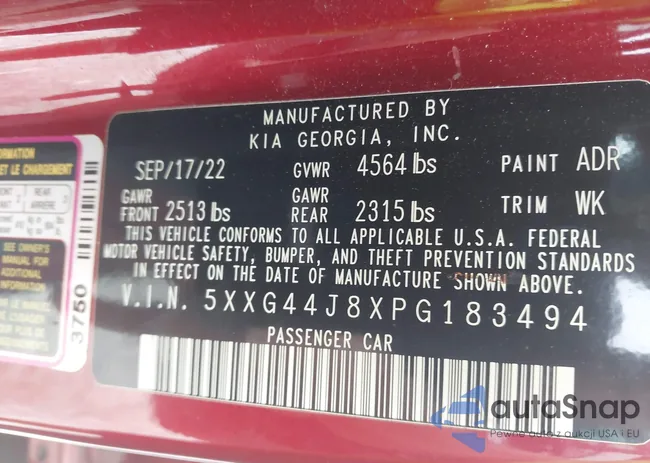 5XXG44J8XPG183494: 40826483