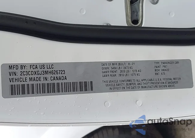 2C3CDXGJ3MH626723: 40826642