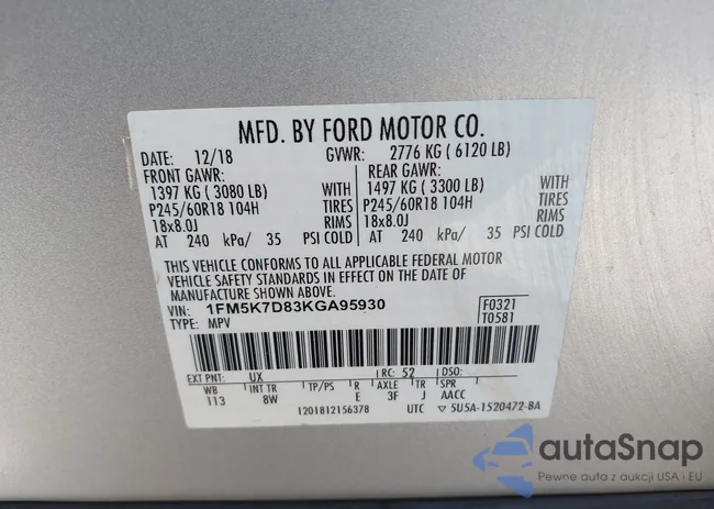 1FM5K7D83KGA95930: 40830956