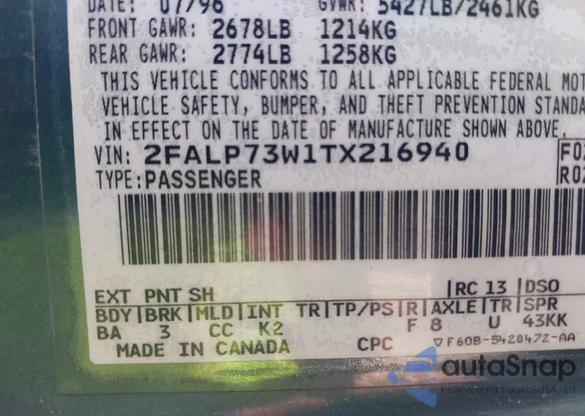 2FALP73W1TX216940: 40830754