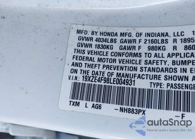 19XZE4F98LE004931: 40832066