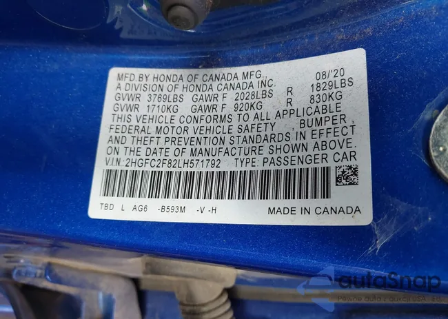 2HGFC2F82LH571792: 40834247