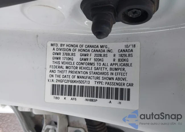 2HGFC2F66KH505713: 40835104